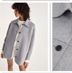 NWT THE KOOPLES double-faced Wool Collar Button shirt jacket shacket French 3